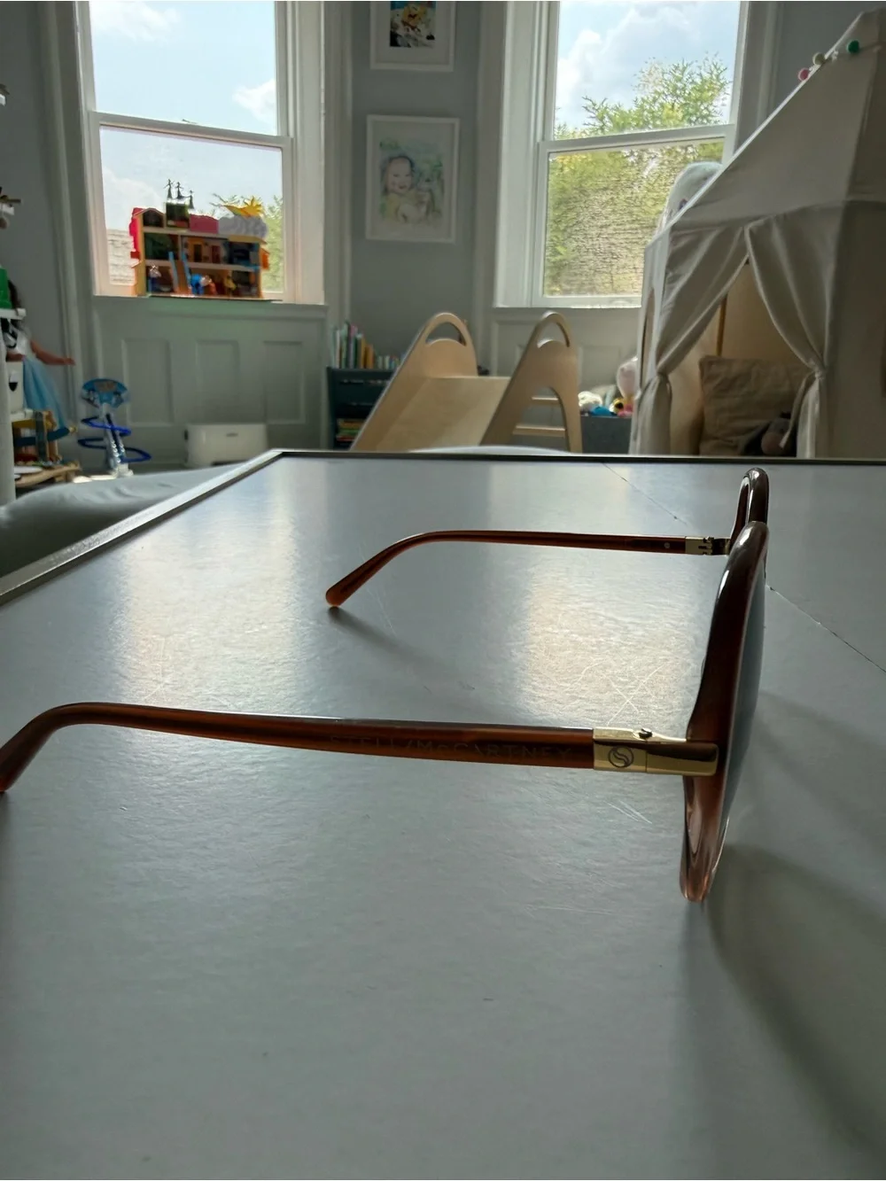 Stella McCartney Gradient Brown to Clear Oversized Round Sunglasses